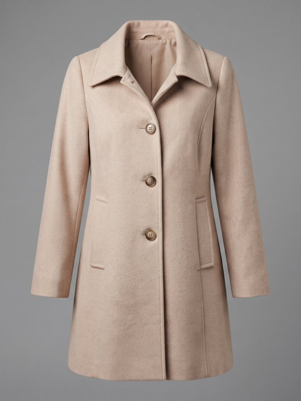 London Fog Camel Colour Wool Blend Coat, Size S